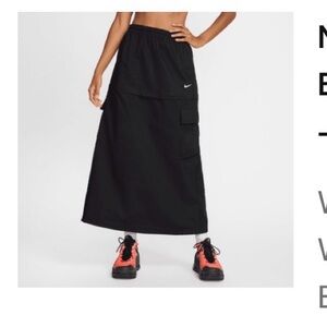 Nike Black Midi Cargo Skirt with Swoosh